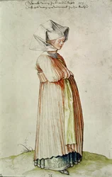 Femme de Nuremberg, aquarelle